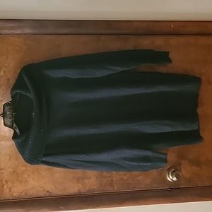 Dark green sweater dres blue metallic thread. Also, in black with silver thread